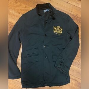 Vintage Polo Ralph Lauren Royal Badge Blazer. 100% Cotton. Velvet Collar. XL.